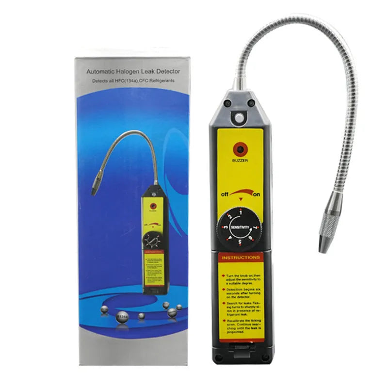 WJL-6000 electronic halogen leak detector with extended probe for automotive air conditioning testing