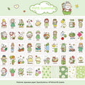 Japanese cartoon character paper stickers measuring 40x60mm with heart and lollipop designs