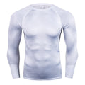 Long sleeve modal fitness training top in black, blue, red, white or snake scale, sizes S to 3XL.
