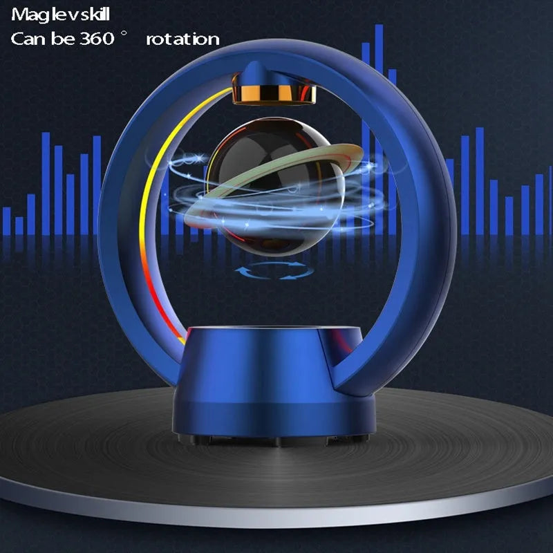 Magnetic levitation Bluetooth speaker ornament in Starry Sky Blue, 220x117x230mm, plastic and ABS shell, touch control.