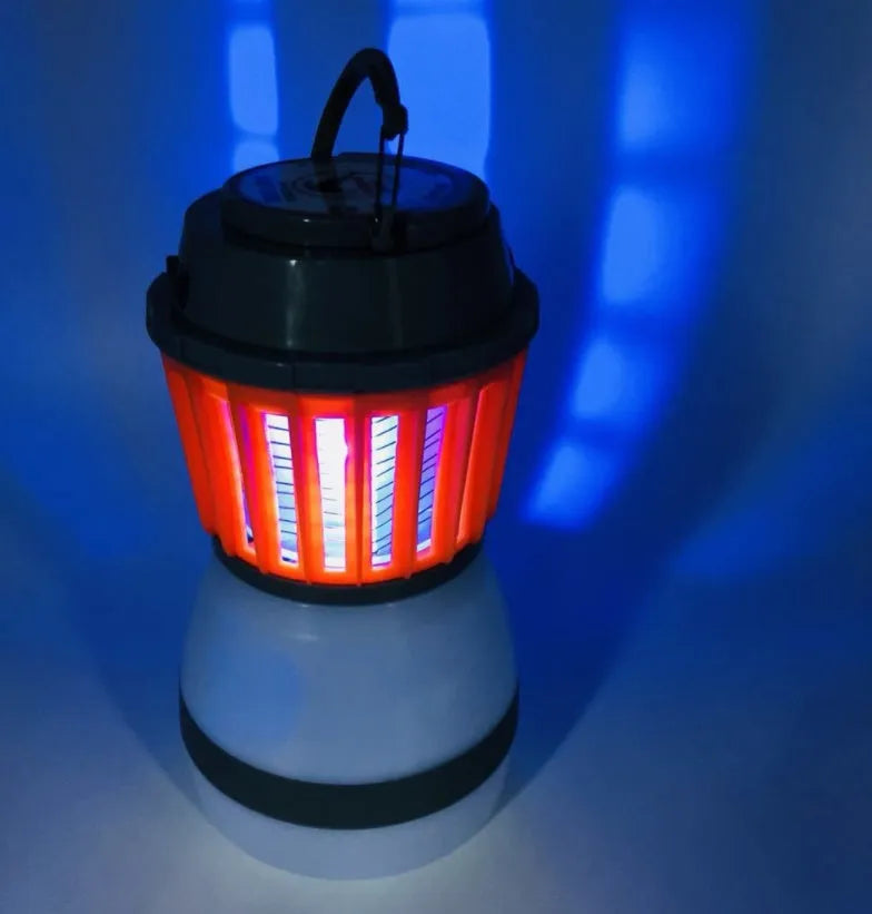 Solar mosquito lamp and camping light, IPX6 waterproof, ABS body, 2200mAh battery, two sizes
