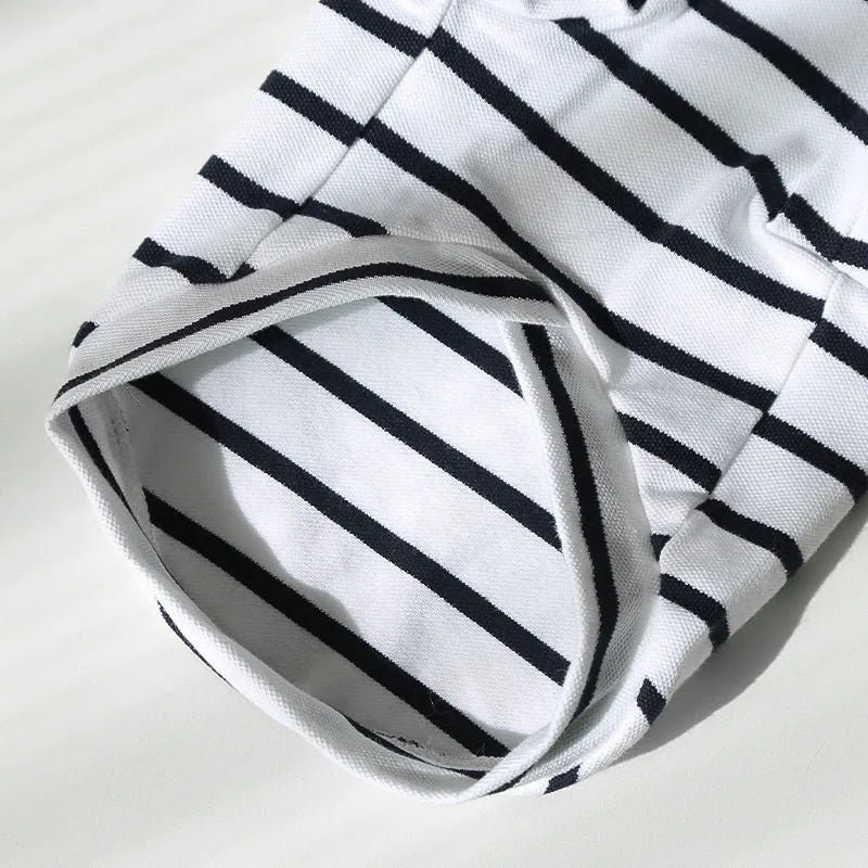 Striped polyester pet hoodie for dogs and cats, unisex sweater in multiple colours, sizes XS to 2XL