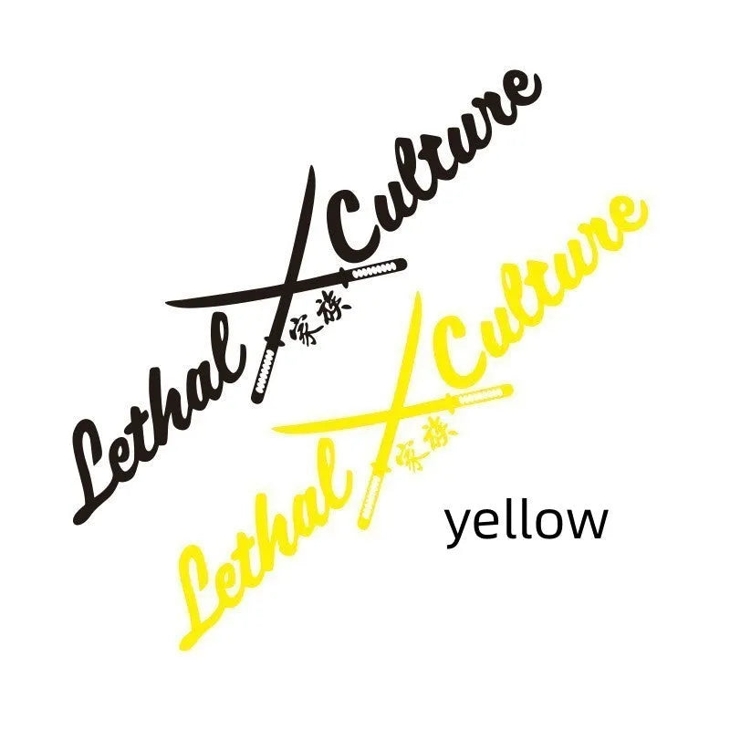 Car rear windshield family sticker in yellow or silvery white available in 58x13cm and 30x6.6cm sizes