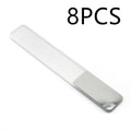 Transparent glass nail file 9 cm x 1.3 cm x 0.2 cm with physically polished surface for manicure use