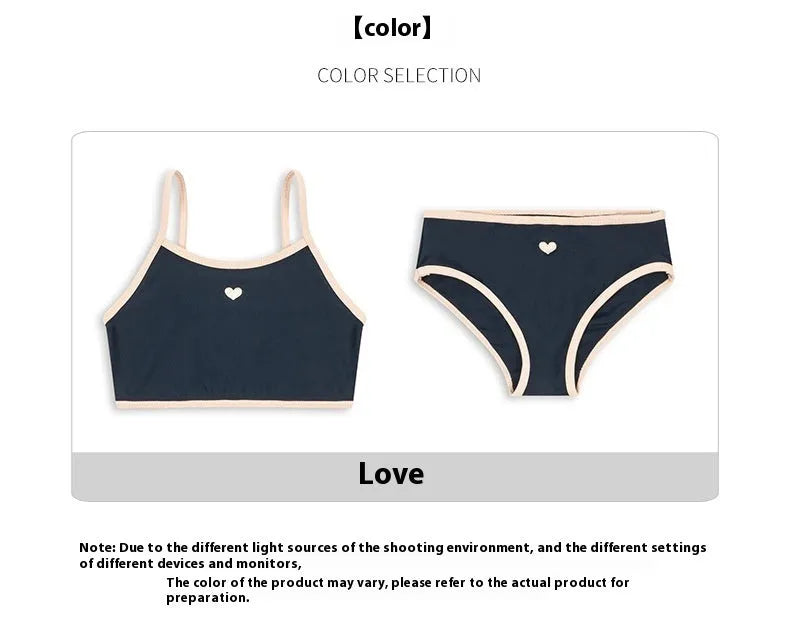 Dark blue split baby girl's swimsuit briefs with high elasticity for swimming ages 1-6