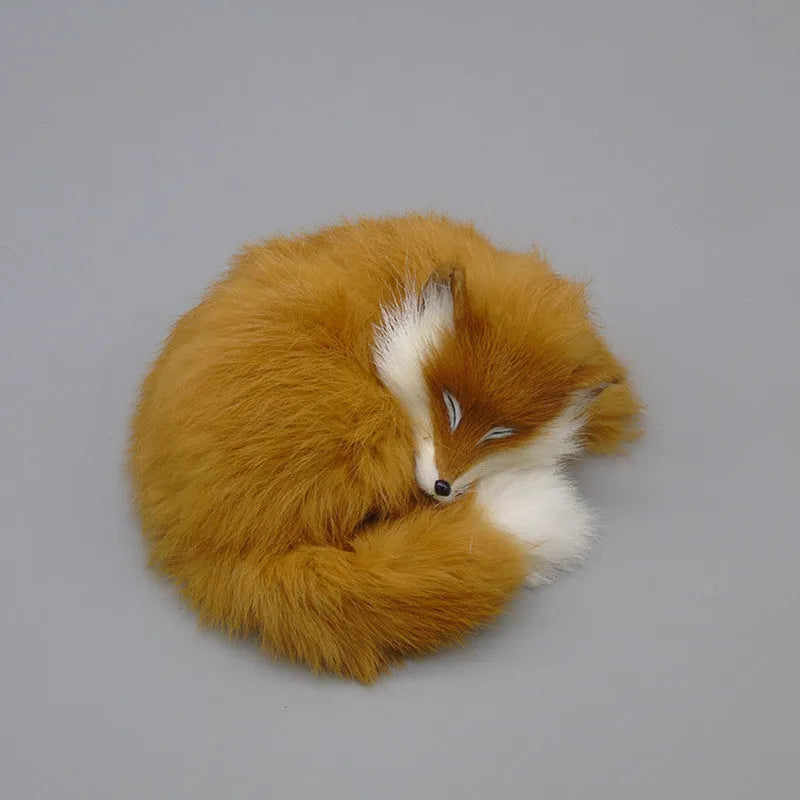 Artificial white fox fur car decoration ornament measuring 15cm with realistic animal texture