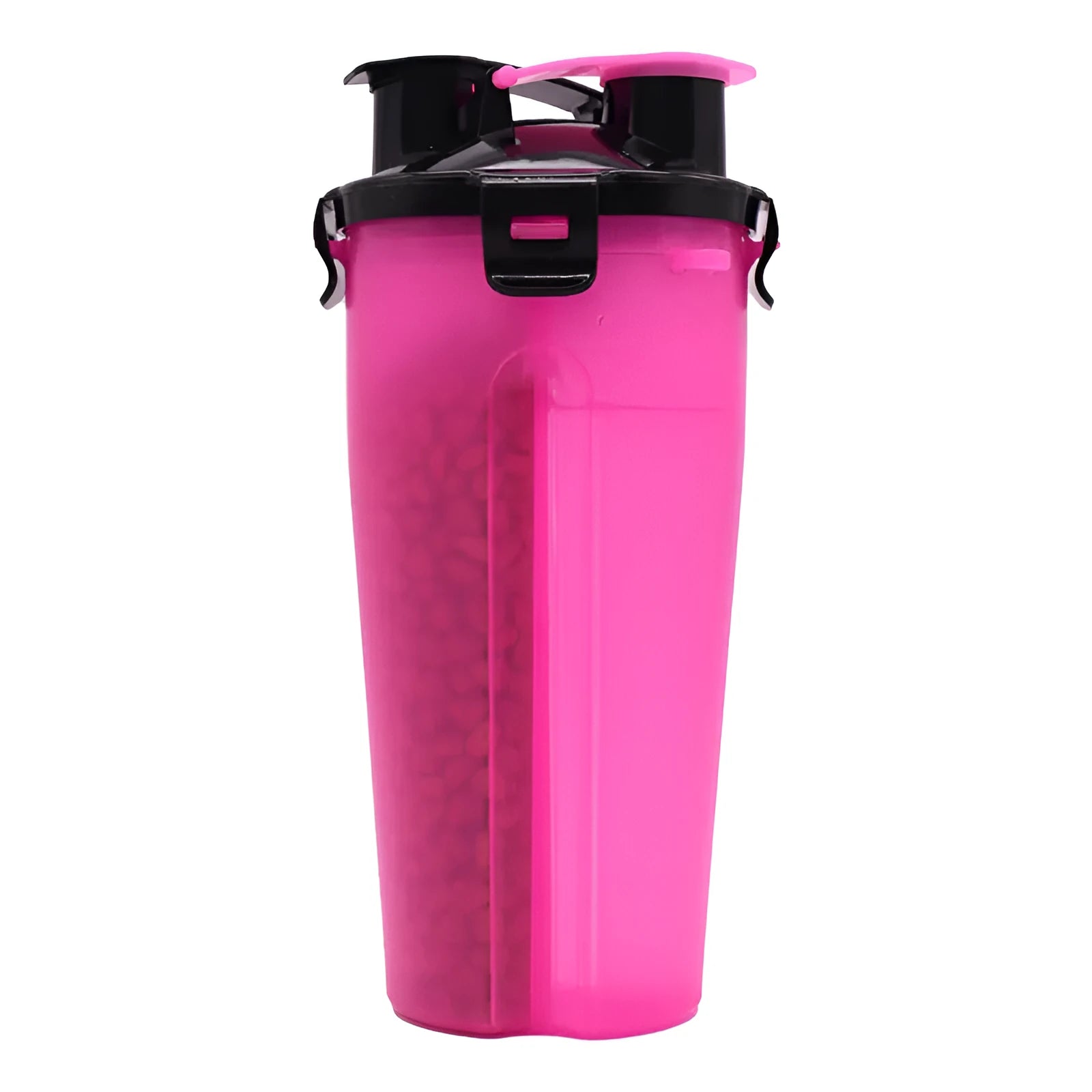 Portable pet water and food cup with 350ml water capacity and 250g food storage in multiple colours