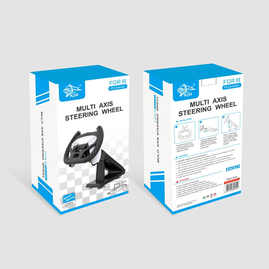 Black ABS plastic steering wheel bracket with suction cup for mounting a mobile gamepad controller.