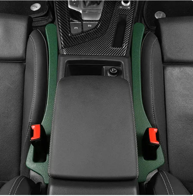 Flexible polyurethane car seat gap strips in multiple colours preventing items falling between seats