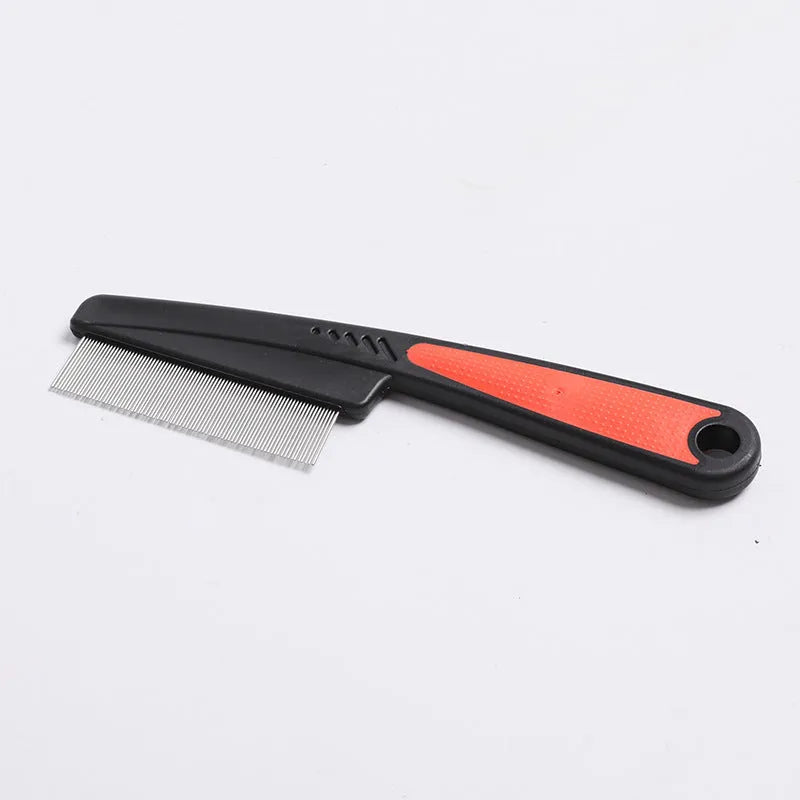 Flea comb for dogs and cats with handle, small 14cm or large 18cm, white blue black red
