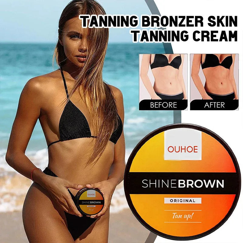 Tanning cream tube and aloe vera gel bottle for accelerated tanning and after sun skin repair.