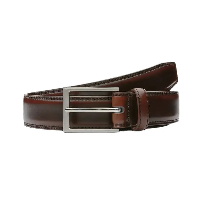 Men's genuine leather casual belt with alloy buckle in wild 95 grain pattern