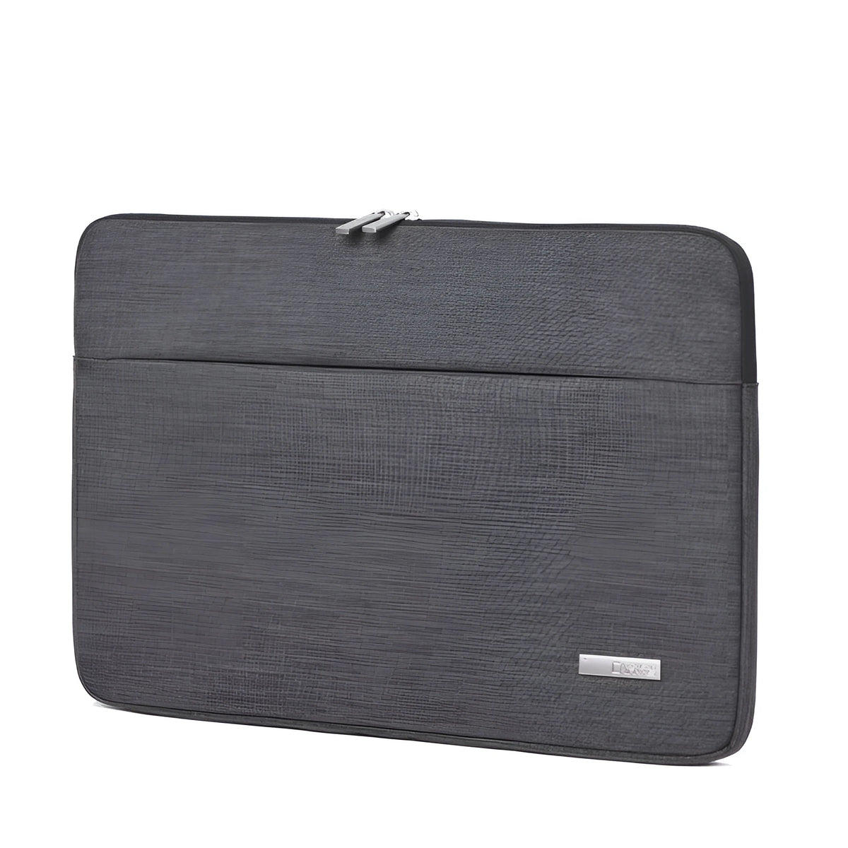 Slim water-repellent polyester laptop sleeve in light grey or dark grey, fits 13, 14 and 15 inch laptops