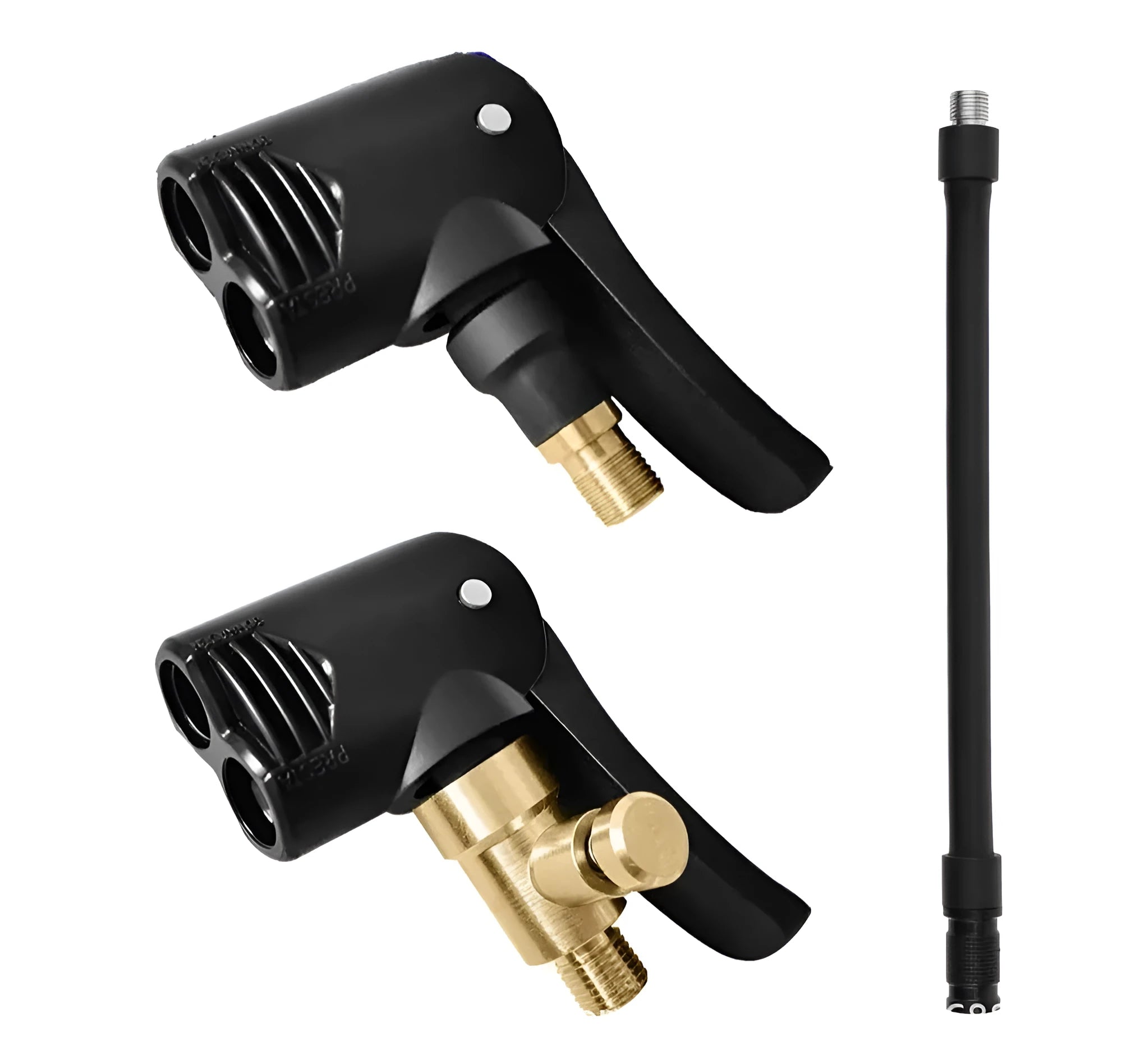 Vehicle air conversion inflatable chuck with two chucks and USB charging port