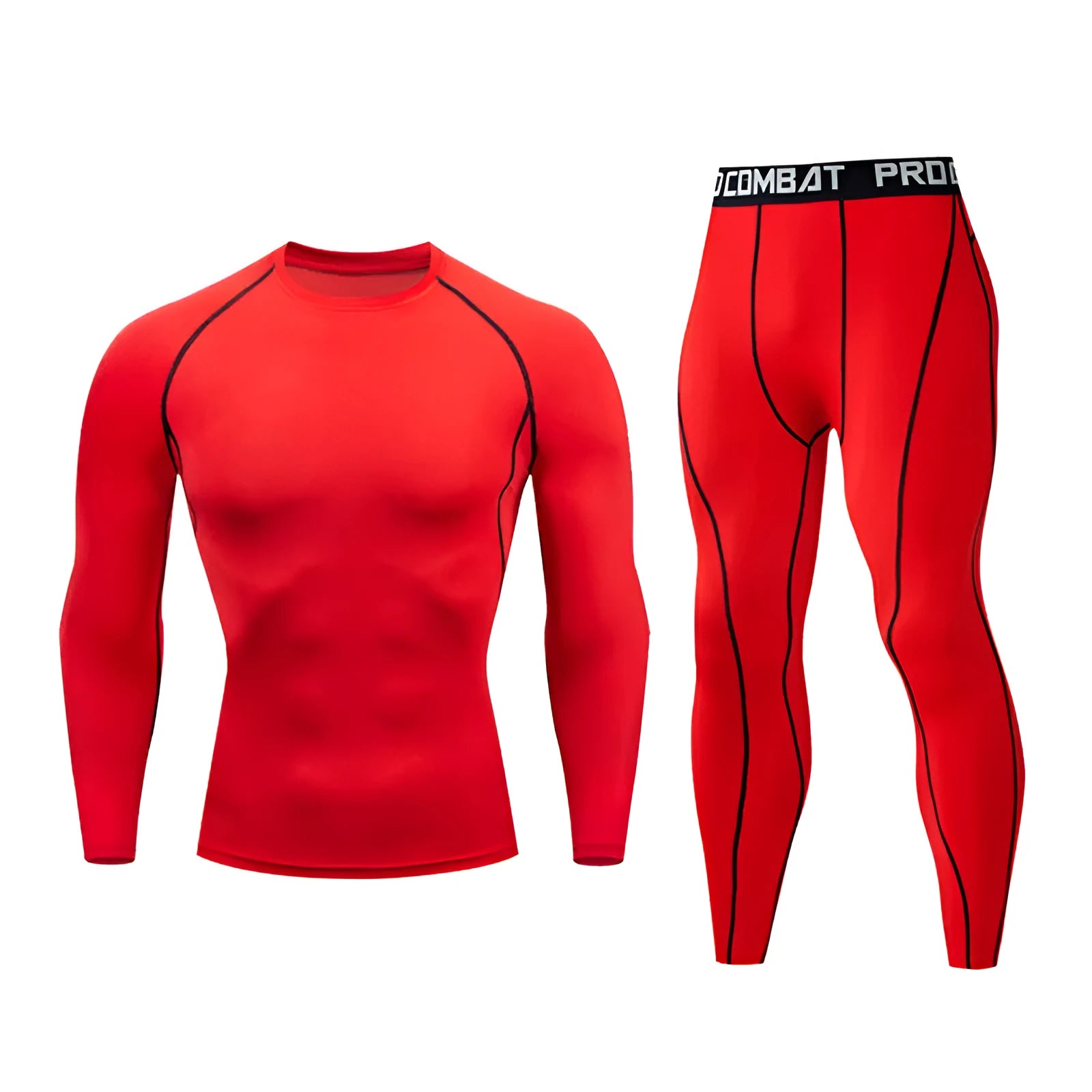 Men's fitness suit with long-sleeved top and trousers in tight-fitting design, milk silk spandex fabric