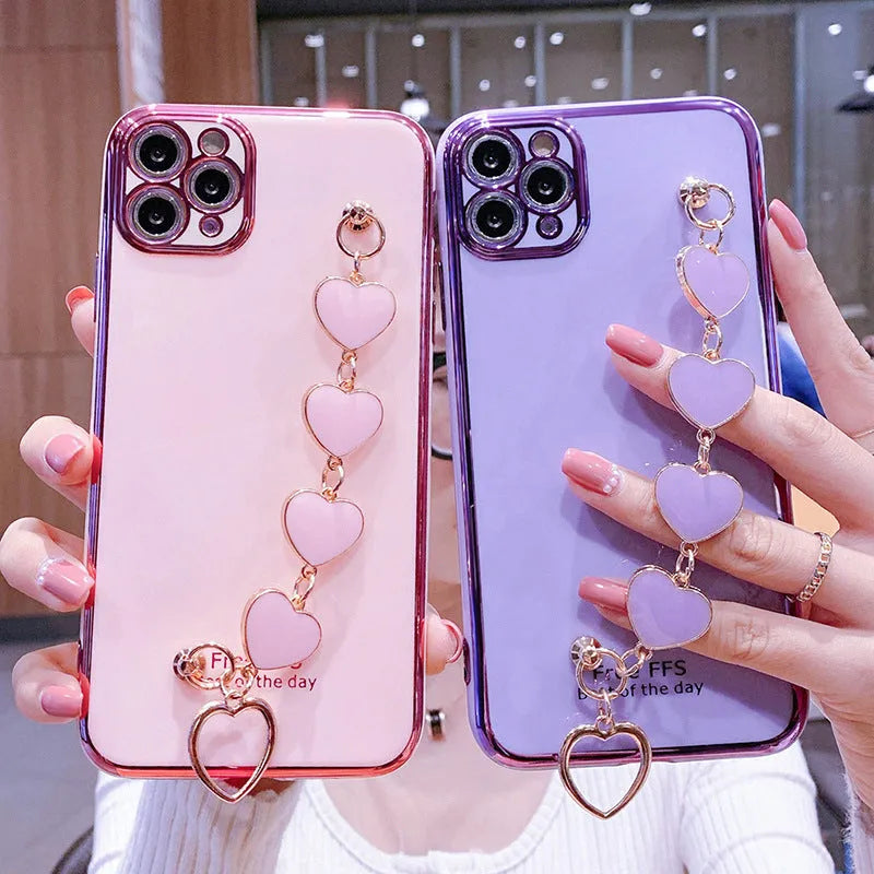 Silicone phone case with bracelet for Samsung Galaxy S22 S21 FE S22 Plus S22 Ultra A73 A13 A23 A33 A53 M23 M32 M33 M52 M53