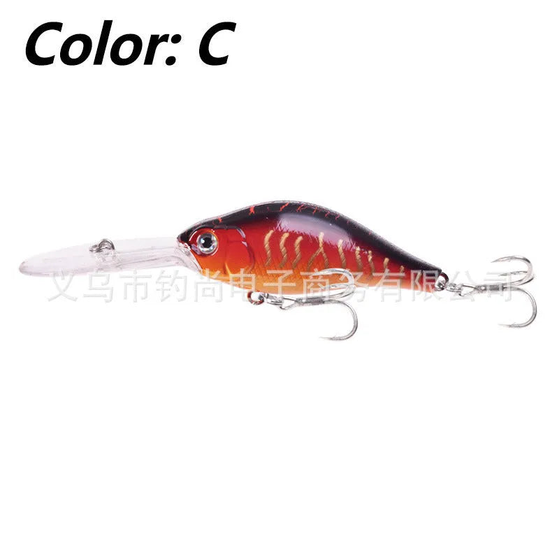 105mm deep diving mino fishing lure with floating rock design in multiple colours