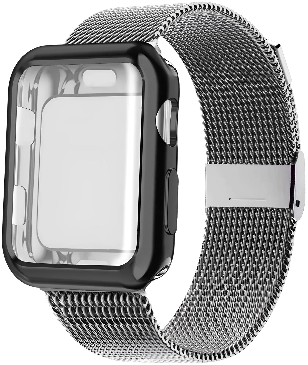 Apple Watch magnetic Milan metal wrist strap with TPU inner lining in silver colour