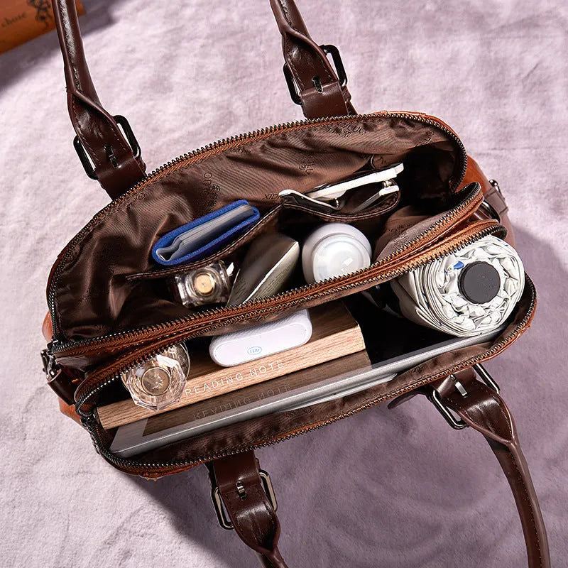 Women's PU leather crossbody shoulder bag with splicing design in black colour, 28x13x20cm
