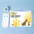 Pack of white disposable waterproof shoe covers for dogs on a non-slip sole.