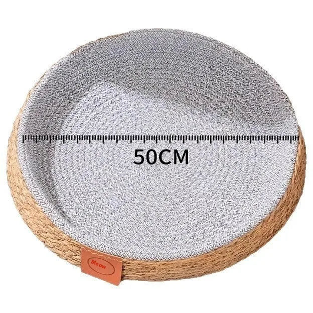 Rattan woven cat nest pet bed in size L with breathable construction