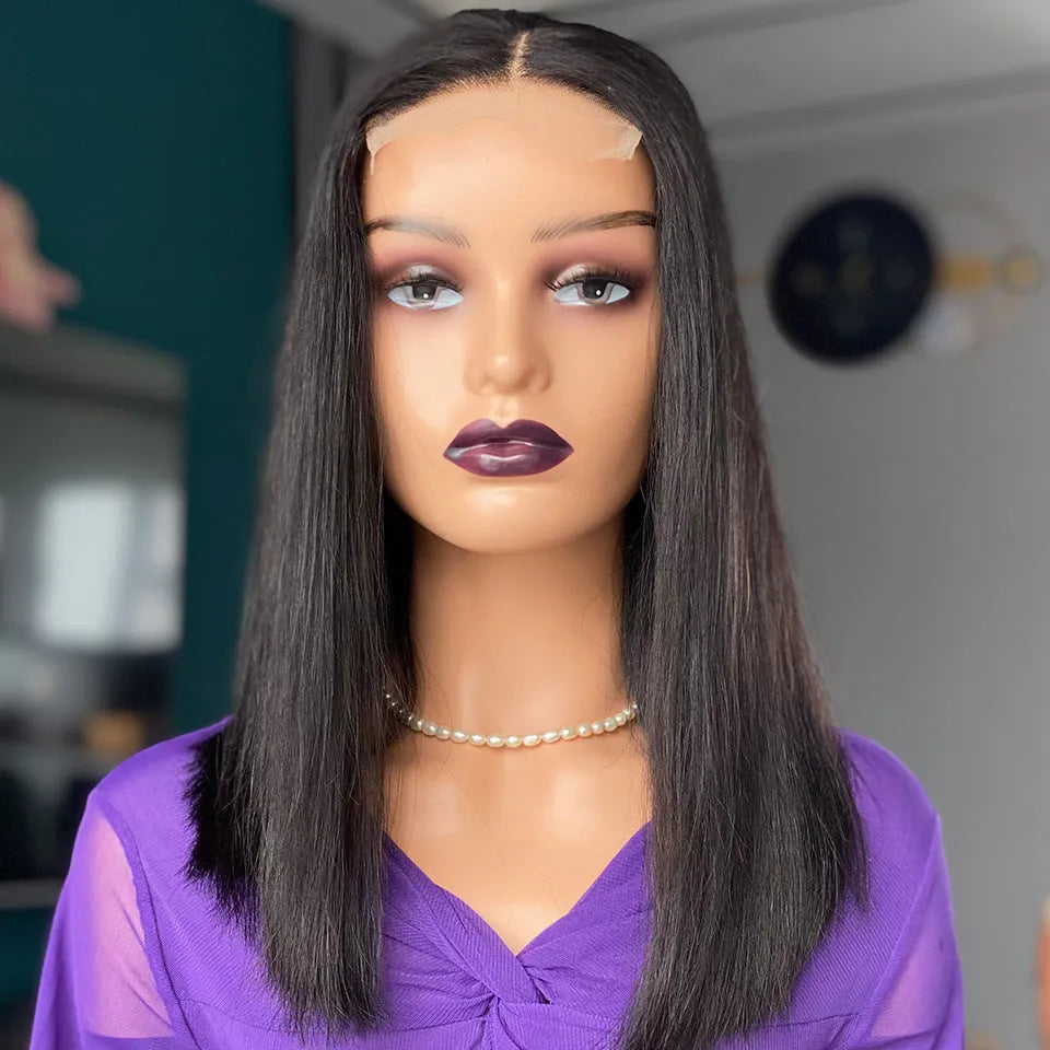 Double drawn bone straight human hair wig, 16 inch, 100% pure Chinese hair, hot dyeable