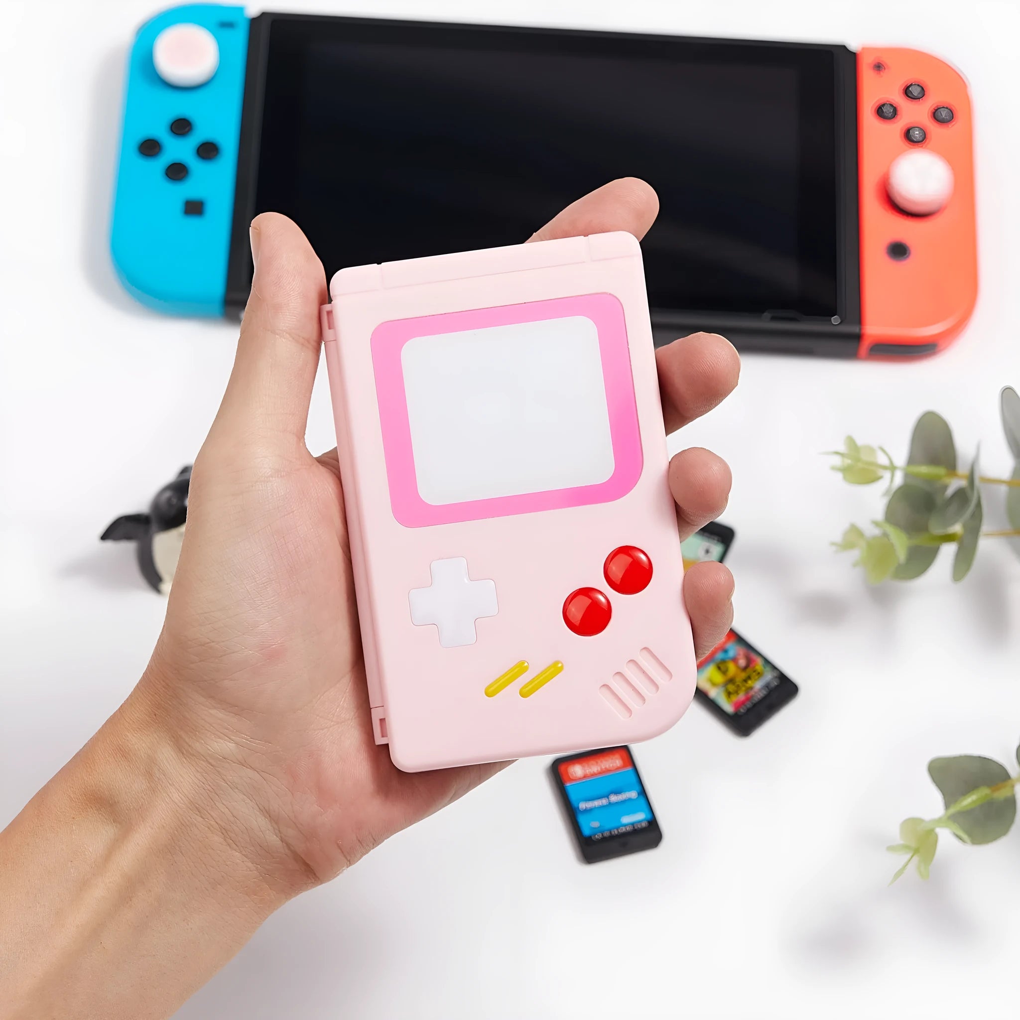 Nintendo Switch game card storage case in blue colour showing compact design