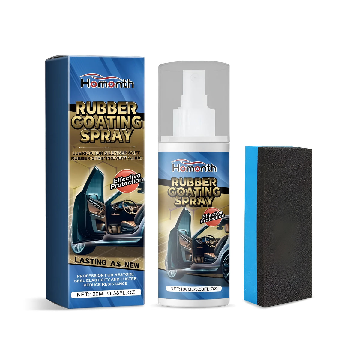 Bright cleaning protective agent 100ml PET bottle with sponge for surface maintenance