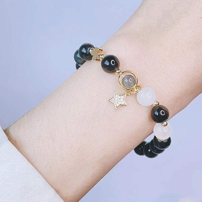 Silverstone bracelet with electroplated finish showing sweet-cool style and a choice of flower, love heart, or star charms.