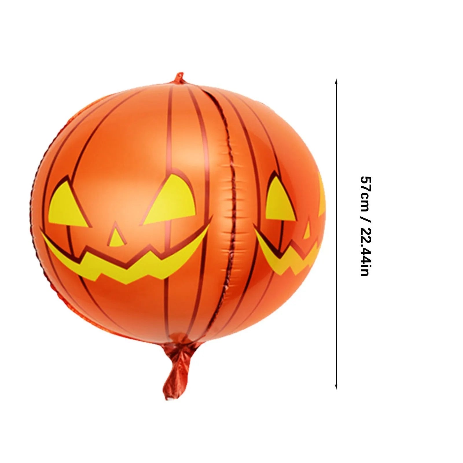 Green Halloween eyeball balloon inflated to 40 cm diameter with a detailed bloodshot pattern.
