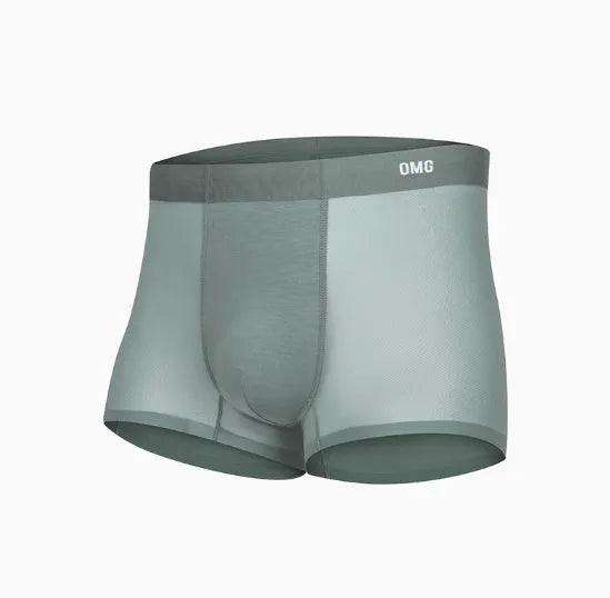 Lightweight seamless antibacterial sports underwear for men in large sizes, shown in multiple colour options.