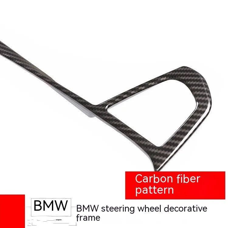 BMW steering wheel carbon fibre pattern button frame trim in deluxe edition