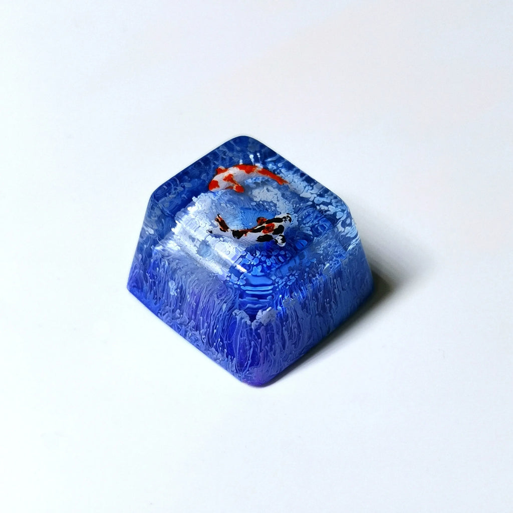 Koi resin mechanical keyboard keycap for MX cross axis OEM R4 height ESC key