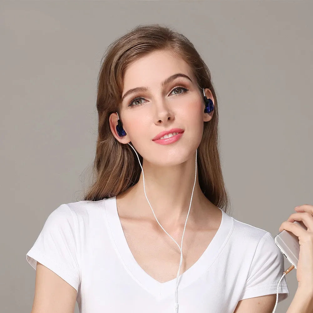 Sports ear-wrap earphones with silicone earhooks and 3.5mm plug on transparent background