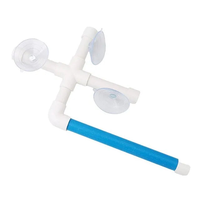White plastic parrot bath shower stand with three suction cups folded flat on table showing 22x18x24cm dimensions