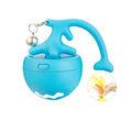 USB electric cat teasing ball toy with fish bone rolling ball design in blue, pink or yellow colours