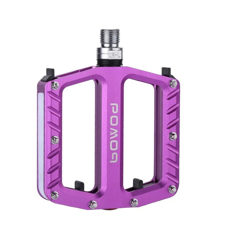 Aluminium alloy bicycle pedals with 710LED lighting in black, gold, purple, red, and titanium colour options