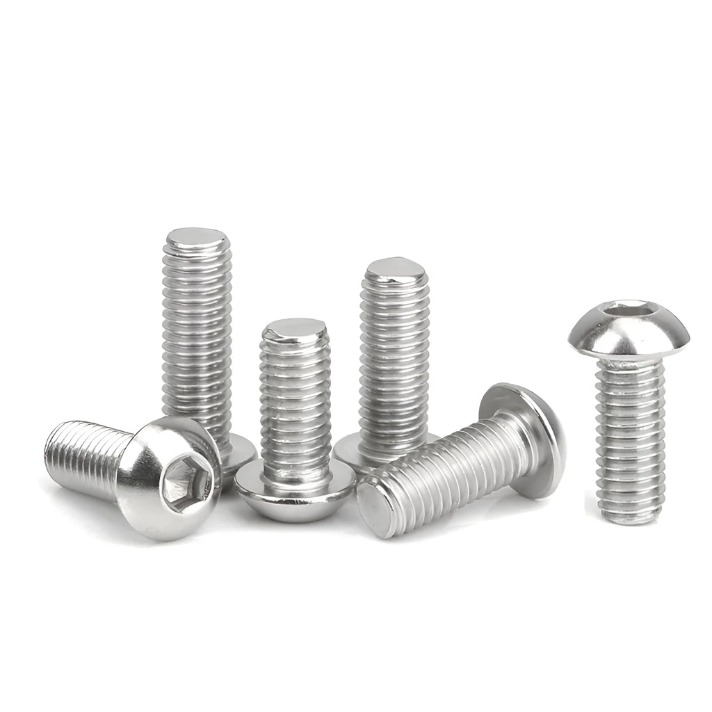 Stainless steel half round pan head hexagon screw with whitewash finish