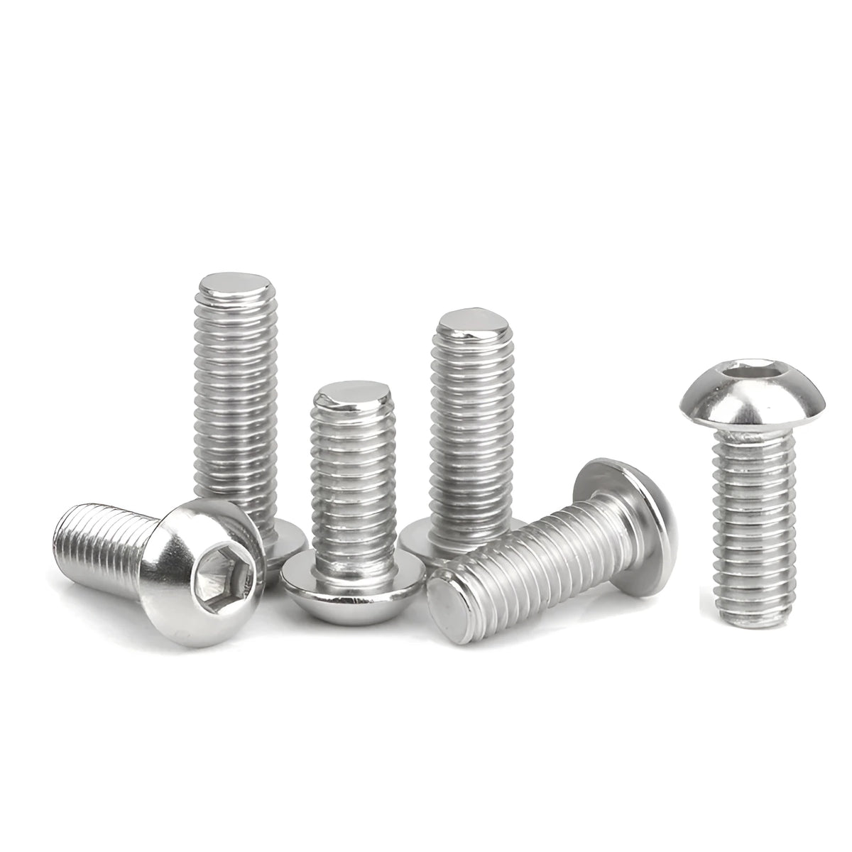 Stainless steel half round pan head hexagon screw with whitewash finish