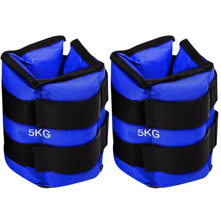 A pair of Oxford cloth legging sandbags for track and field running weight training