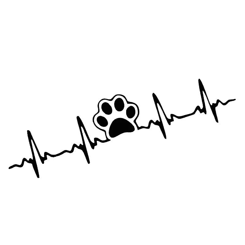 Car ECG creative heartbeat decorative bumper sticker in colour gradient design