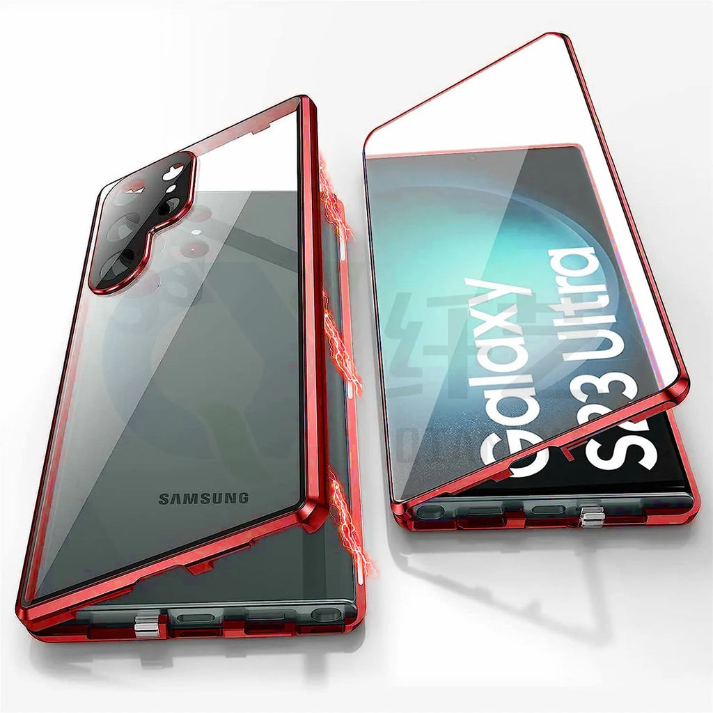 Samsung Galaxy S24 Ultra magnetic phone case with built-in mirror in seven colour options.