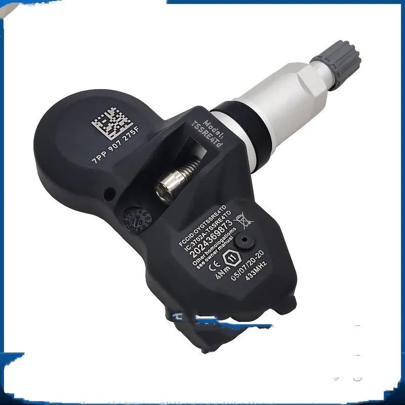 Black Audi tyre pressure monitoring system sensor unit for TPMS replacement