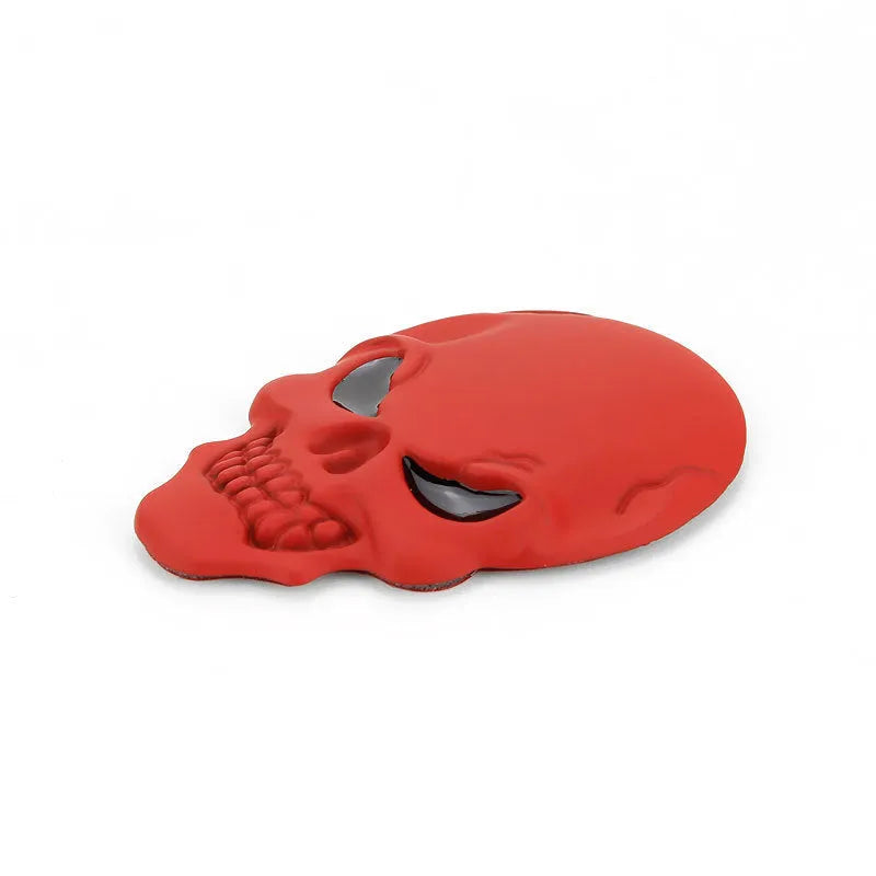 Zinc alloy metal skull car body sticker with red eye ghost head pattern 3.4cm by 5.0cm
