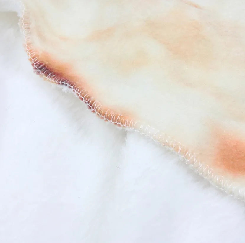 Flannel burrito blanket polyester throw in modern simplicity style, vacuum-packed size 26x26x4 cm, available in 120-180 cm sizes