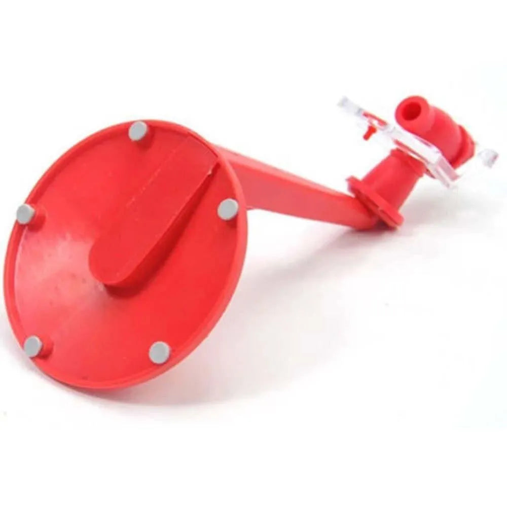 Red plastic Magic Tap soda dispenser for 2-litre bottles, 15 cm high, 10 cm diameter, with push-in tap.