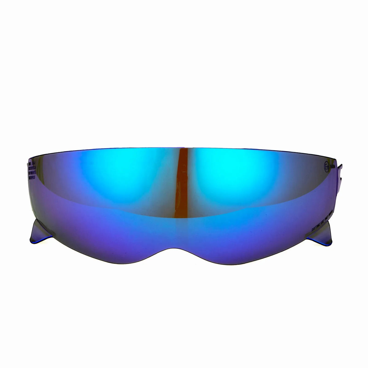 Motorcycle full face helmet lens in transparent, light black or electroplated colour, plastic eye protection accessory.