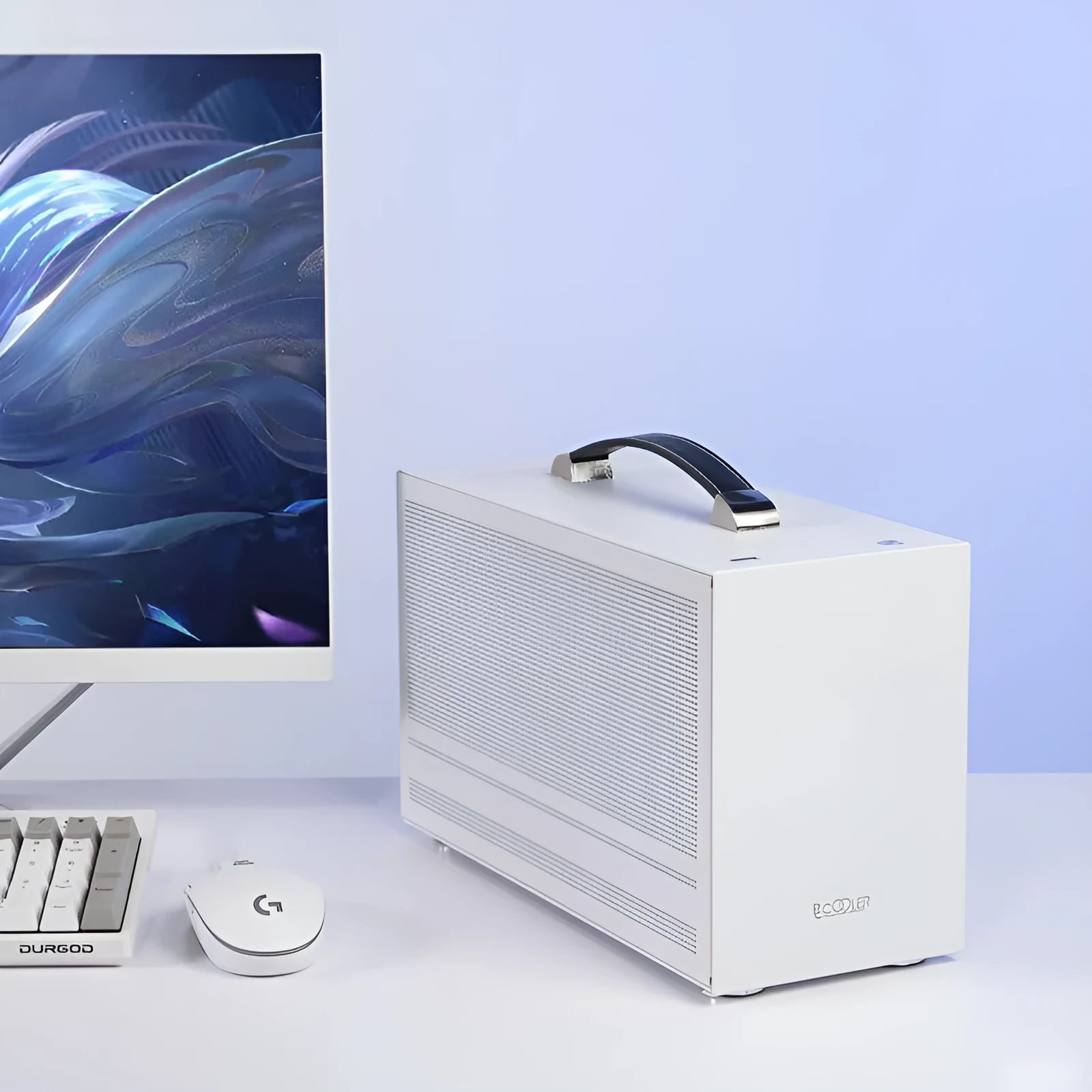 Hummingbird PRO ITX desktop computer chassis in titanium gray or white