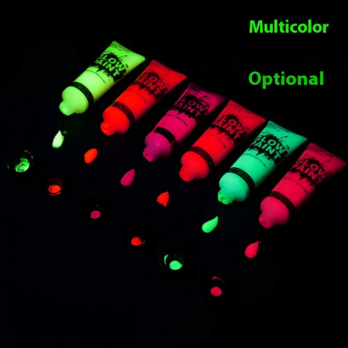 25ml plastic hose bottle of neon face and body paint in vivid colour with safe non-toxic label