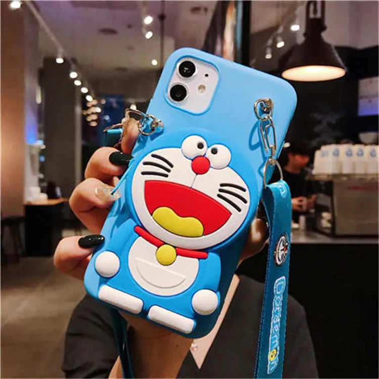 Cartoon camouflage silicone wallet case for Huawei smartphones in multiple colour options